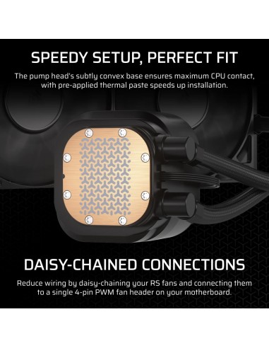 Corsair Nautilus 240 RS Placa base Sistema de refrigeración líquida todo en uno Negro