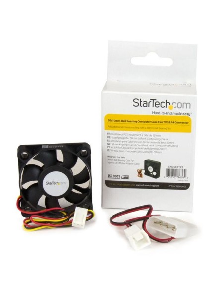 StarTech.com FAN5X1TX3 sistema de refrigeración para ordenador Carcasa del ordenador Ventilador 5 cm Negro