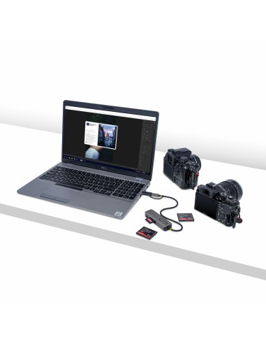 StarTech.com Lector USB 3.0 de Tarjetas de Memoria Flash SD CompactFlash y microSD - Grabador USB-C de Tarjetas de Memoria -