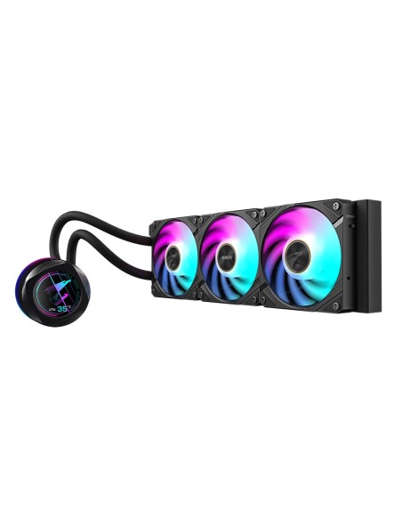 GIGABYTE AORUS WATERFORCE X II 360 Refrigerador de CPU líquido AIO - 3x ventiladores ARGB de 120 mm, pantalla LCD a todo color,