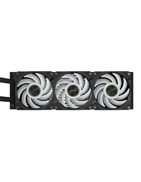GIGABYTE AORUS WATERFORCE X II 360 Refrigerador de CPU líquido AIO - 3x ventiladores ARGB de 120 mm, pantalla LCD a todo color,