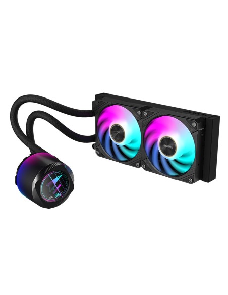 GIGABYTE AORUS WATERFORCE X II 240 Refrigerador de CPU líquido AIO - 2x ventiladores ARGB de 120 mm, pantalla LCD a todo color,