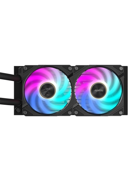 GIGABYTE AORUS WATERFORCE X II 240 Refrigerador de CPU líquido AIO - 2x ventiladores ARGB de 120 mm, pantalla LCD a todo color,