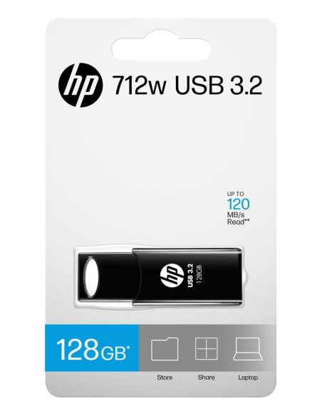 HP 712w unidad flash USB 128 GB USB tipo A 3.2 Gen 1 (3.1 Gen 1) Negro