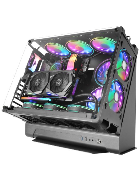 Mars Gaming MCB, Caja PC Gaming ATX XL, Edición Custom Premium, Estructura Modular Doble Cámara, Negro