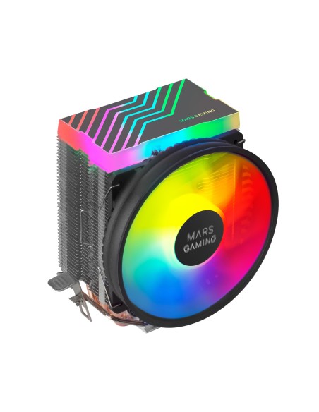 Mars Gaming MCPU33, Disipador CPU Dual FRGB, 3 Heatpipes HCT, TDP 140W, Ventilador Ultra-silencioso PWM 11 cm, Color Negro