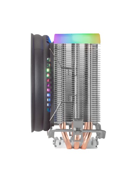 Mars Gaming MCPU33, Disipador CPU Dual FRGB, 3 Heatpipes HCT, TDP 140W, Ventilador Ultra-silencioso PWM 11 cm, Color Negro