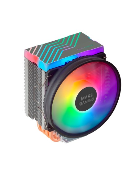 Mars Gaming Disipador CPU Dual ARGB, 4 Heatpipes HCT, TDP 160 W, Ventilador Ultra-silencioso PWM 11 cm, MCPU44