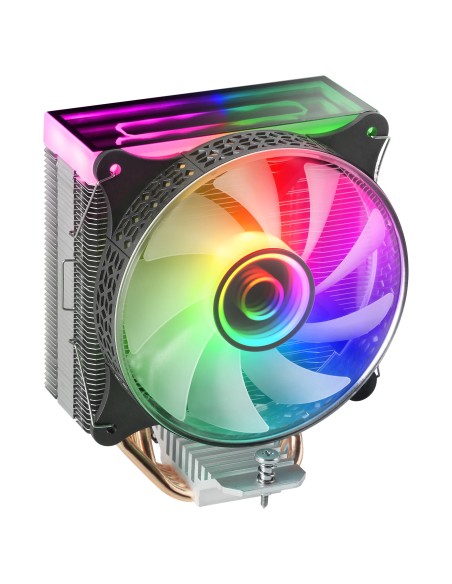 Mars Gaming MCPU-VR Negro, Disipador CPU, Doble Espejo Infinito ARGB, 4 Heatpipes HCT, TDP 180W, Ventilador Ultra-silencioso