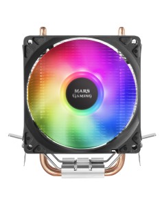 Mars Gaming MCPUARGB, Disipador CPU RGB, 2 Heatpipes HCT, TDP 130W, Silencioso, PWM 2