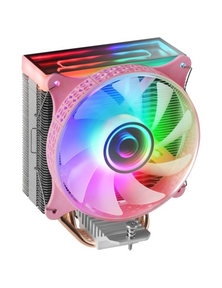 Mars Gaming MCPU-VR Rosa, Disipador CPU, Doble Espejo Infinito ARGB, 4 Heatpipes HCT, TDP 180W, Ventilador Ultra-silencioso PWM