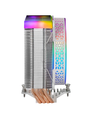 Mars Gaming MCPU-VR, Disipador CPU, Doble Espejo Infinito ARGB, 4 Heatpipes HCT, TDP 180 W, Ventilador Ultra-silencioso PWM 12