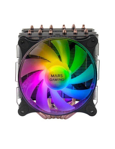 Mars Gaming Disipador CPU, Doble Torre Refrigeración, 6 Heatpipes HCT, TDP 300 W, 2 Ventiladores ARGB PWM 12 cm, MCPUXT, Color