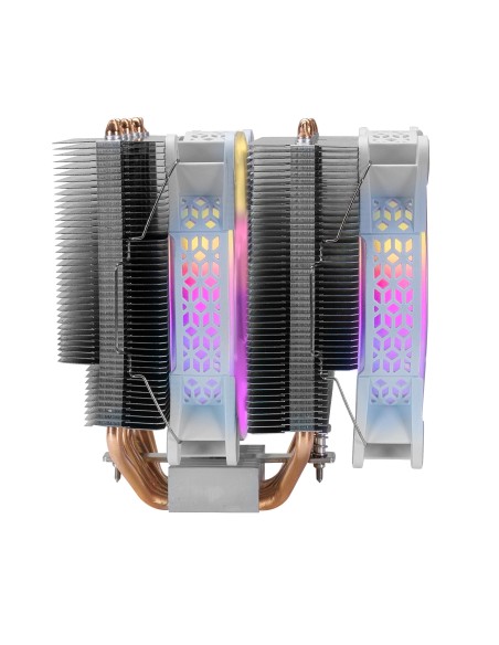 Mars Gaming Disipador CPU, Doble Torre Refrigeración, 6 Heatpipes HCT, TDP 300 W, 2 Ventiladores ARGB PWM 12 cm, MCPUXTW, Color