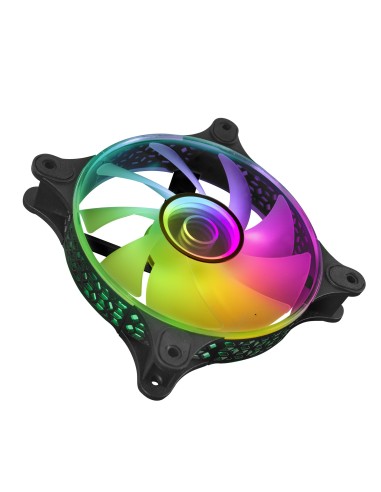 Mars Gaming MF-3DKIT Negro, Kit 3 Ventiladores ARGB 360° 12cm, Espejo Infinito 3D, Sistema Anti-vibraciones, Controlador ARGB,