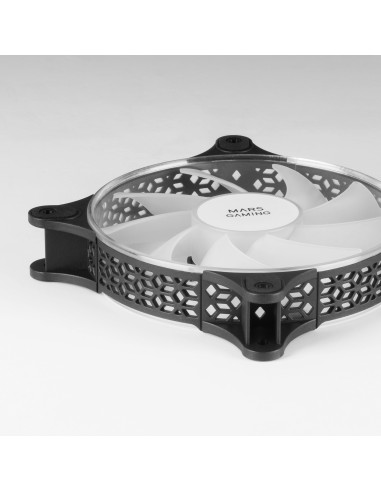 Mars Gaming MFDUO, Kit 2 Ventiladores FRGB Rainbow 360°, Ultra-silencioso, Doble Conexión 3PIN + 4PIN, Negro