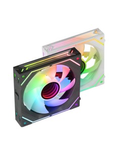 Mars Gaming MF-LINKFINITY Negro, Ventilador Modular PWM 120mm, Sistema de Conexión LINKFINITY, Iluminación Infinity Mirror ARGB 2