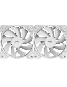 Mars Gaming MF-PWMX2 Blanco, Kit 2 Ventiladores 120mm, Ultra silenciosos FDB 12dB, Sistema Anti-vibraciones, Sistema PWM