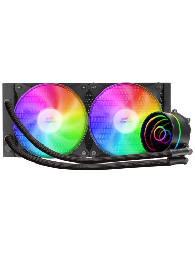 Mars Gaming ML-ONE240, Refrigeración Líquida CPU, TDP 400 W, Espejo Infinito, 2 Ventiladores FRGB Silenciosos, Multisocket