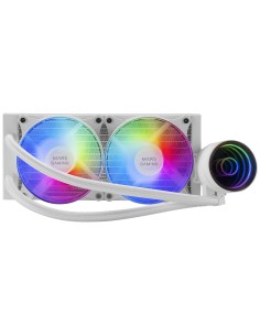 Mars Gaming ML-ONE240 Blanco, Refrigeración Líquida CPU, TDP 400W, Espejo Infinito, 2 Ventiladores FRGB Silenciosos, 2
