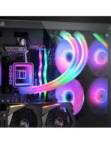 Mars Gaming ML-ULTRA240 Negro, Refrigeración Líquida CPU, TDP 500W, Espejo Infinito, 2 Ventiladores Silenciosos FDB ARGB, Tubos