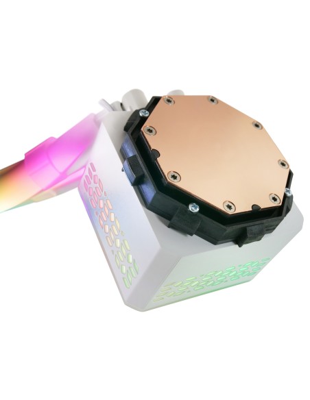 Mars Gaming ML-ULTRA240 Blanco, Refrigeración Líquida CPU, TDP 500W, Espejo Infinito, 2 Ventiladores Silenciosos FDB ARGB,