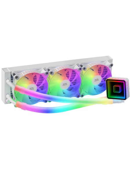 Mars Gaming ML-ULTRA360 Blanco, Refrigeración Líquida CPU, TDP 650W, Espejo Infinito, 3 Ventiladores Silenciosos FDB ARGB,
