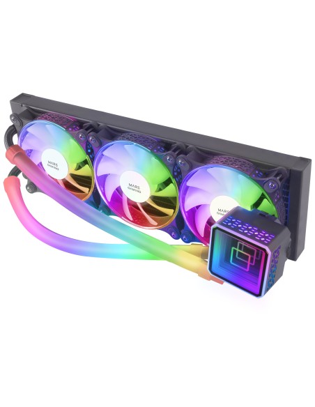 Mars Gaming ML-ULTRA360 Negro, Refrigeración Líquida CPU, TDP 650W, Espejo Infinito, 3 Ventiladores Silenciosos FDB ARGB, Tubos