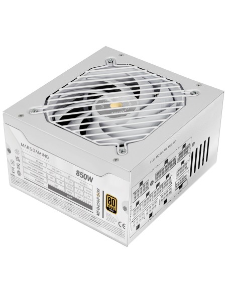 Mars Gaming MPB850PSIW unidad de fuente de alimentación 850 W 24-pin ATX ATX Blanco