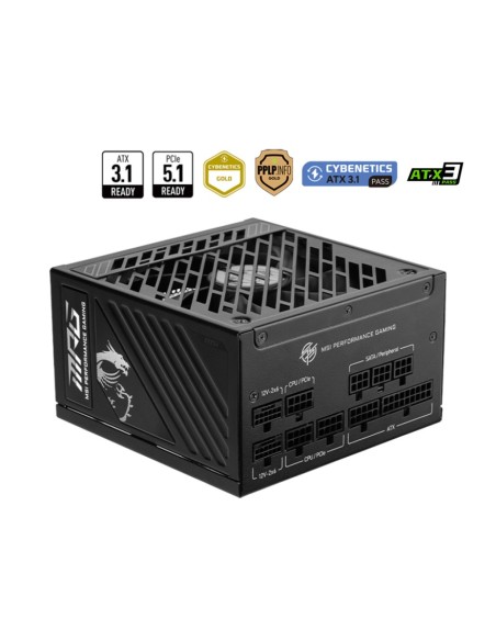 MSI MPG A1250GS PCIE5 unidad de fuente de alimentación 1250 W 20+4 pin ATX ATX Negro