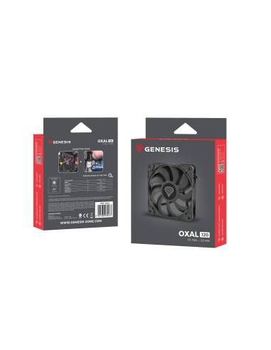 GENESIS Oxal 120 Carcasa del ordenador Ventilador 12 cm Negro 1 pieza(s)