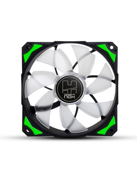 NOX Hummer H-Fan LED Carcasa del ordenador Ventilador 12 cm Negro, Verde, Blanco