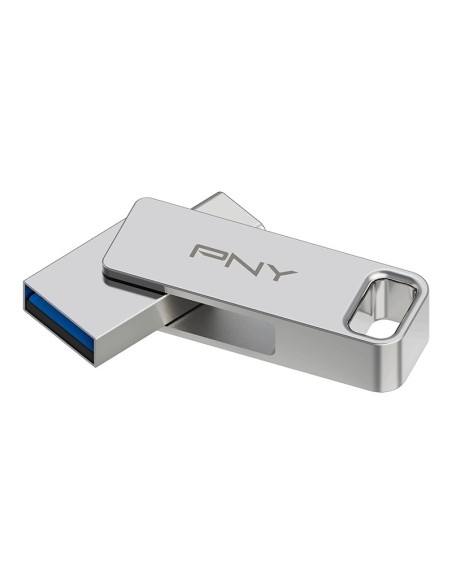 PNY DUO LINK unidad flash USB 128 GB USB Type-A   USB Type-C 3.2 Gen 1 (3.1 Gen 1) Acero inoxidable