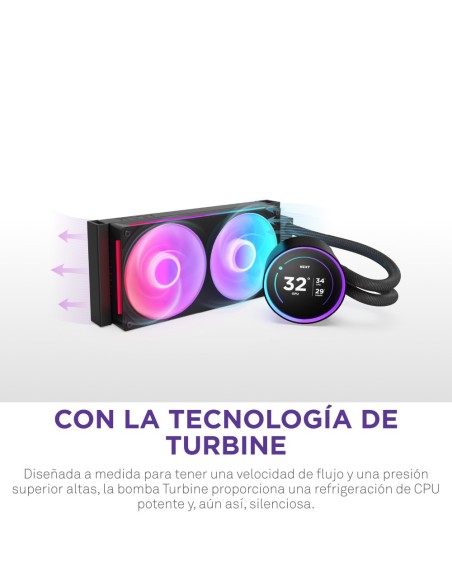 NZXT Kraken Elite 240 RGB Procesador Sistema de refrigeración líquida todo en uno 12 cm Negro 1 pieza(s)