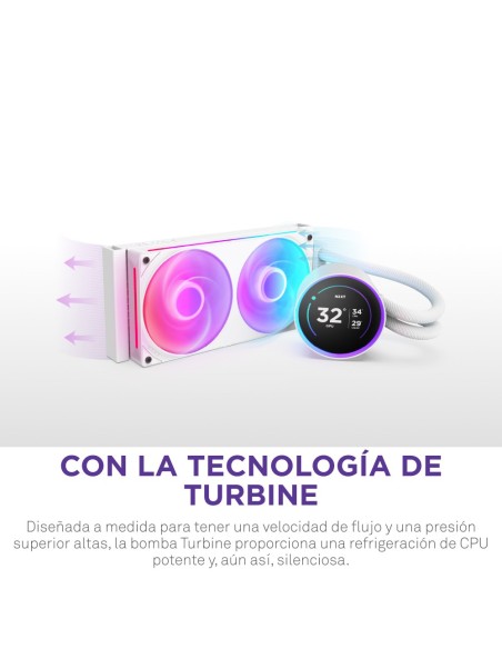 NZXT Kraken Elite 240 RGB Procesador Sistema de refrigeración líquida todo en uno 12 cm Blanco 1 pieza(s)