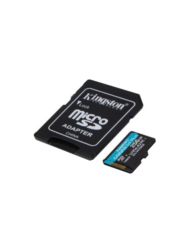 Kingston Technology Tarjeta microSDXC Canvas Go Plus Gen4 de 256 GB, 200 MB s, A2 U3 V30 y adaptador