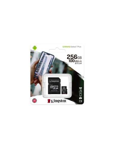 Kingston Technology Canvas Select Tarjeta micSDXC Plus 100R A1 C10 de 256 GB + ADP