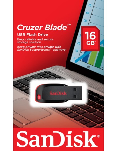SanDisk Cruzer Blade unidad flash USB 16 GB USB tipo A 2.0 Negro, Rojo