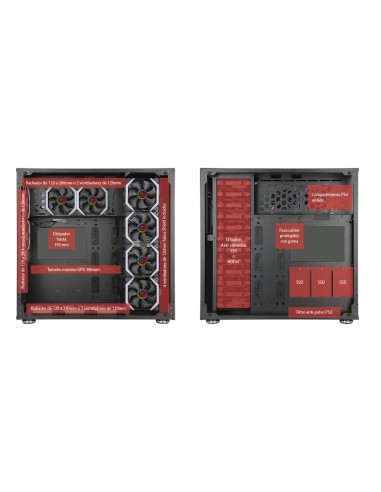 TALIUS Caja E-Atx gaming Avalon cristal templado 4fan USB 3.0