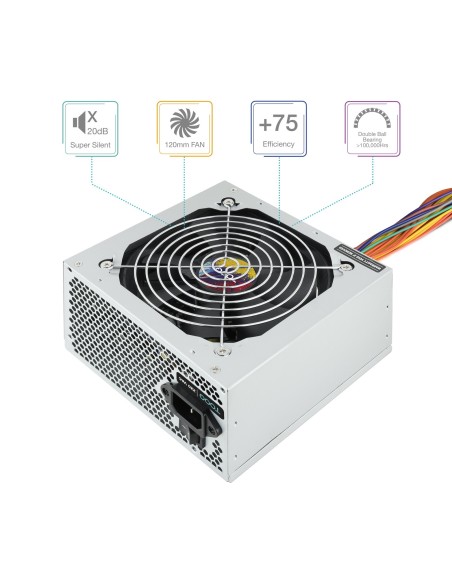 TooQ TQAPOLO-550SP unidad de fuente de alimentación 550 W 20+4 pin ATX ATX Plata