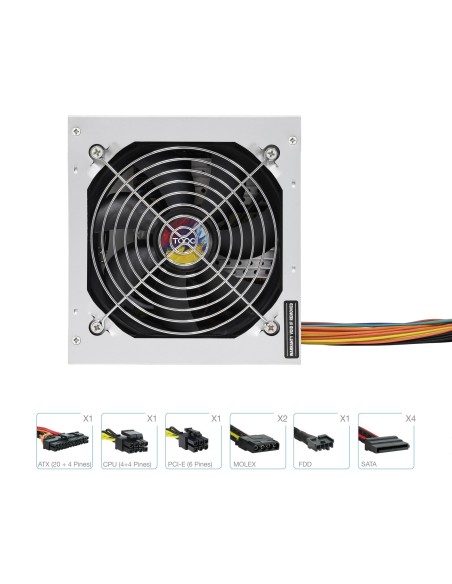 TooQ TQAPOLO-550SP unidad de fuente de alimentación 550 W 20+4 pin ATX ATX Plata