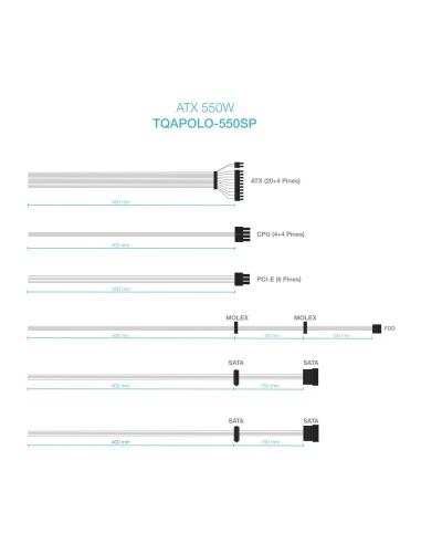 TooQ TQAPOLO-550SP unidad de fuente de alimentación 550 W 20+4 pin ATX ATX Plata