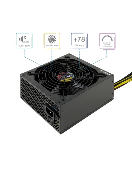 TooQ TQAPOLO-700SP unidad de fuente de alimentación 700 W 20+4 pin ATX ATX Negro