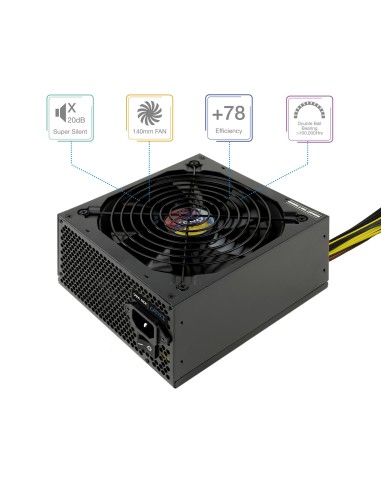 TooQ TQAPOLO-700SP unidad de fuente de alimentación 700 W 20+4 pin ATX ATX Negro