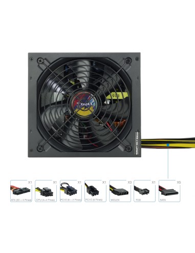 TooQ TQAPOLO-700SP unidad de fuente de alimentación 700 W 20+4 pin ATX ATX Negro
