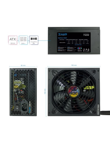 TooQ TQAPOLO-750SP unidad de fuente de alimentación 750 W 20+4 pin ATX ATX Negro