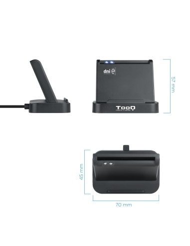 TooQ Lector de Tarjetas Inteligentes DNIe VISION USB 2.0, Negro