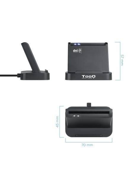 TooQ Lector de Tarjetas Inteligentes DNIe VISION USB 2.0, Negro