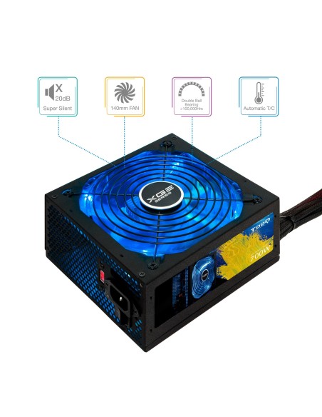 TooQ TQXGEII-700SAP unidad de fuente de alimentación 700 W 20+4 pin ATX ATX Negro