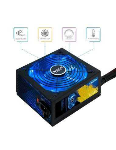 TooQ TQXGEII-800SAP unidad de fuente de alimentación 800 W 20+4 pin ATX ATX Negro